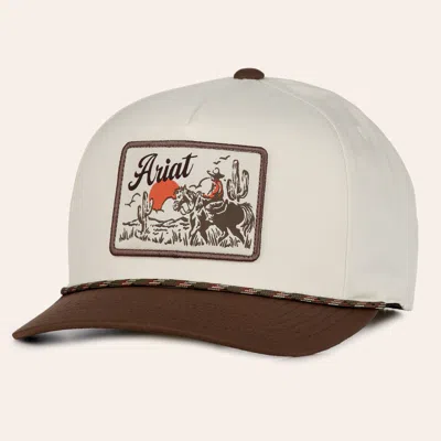 Ariat Brown & Tan Desert Patch Curved Bill Cap In Gray