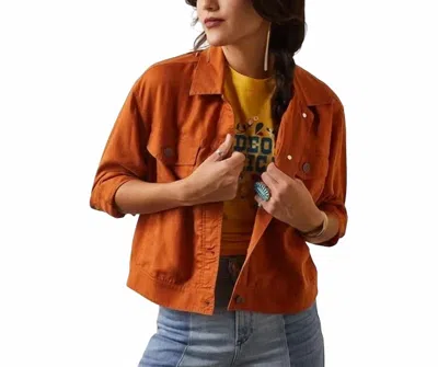 Ariat Cactus Trucker Jacket In Autumnal In Orange