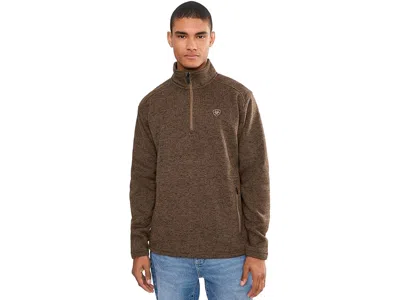 Ariat Caldwell 1/4 Zip Sweater Men's Clothing Carafe: 2xl, Polyester In Brown