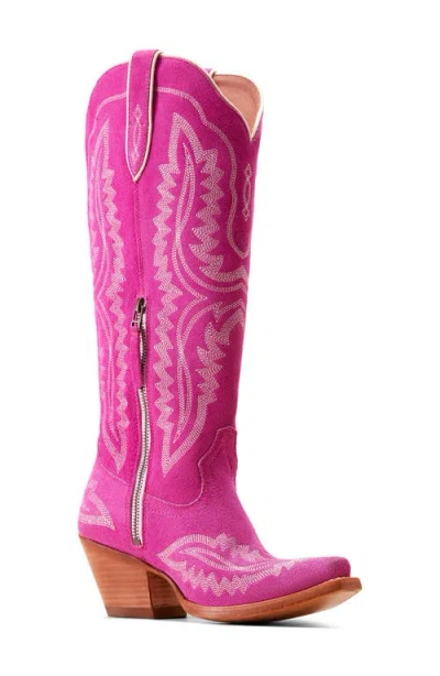 Ariat Casanova Over The Knee Western Boot In Haute Pink Suede