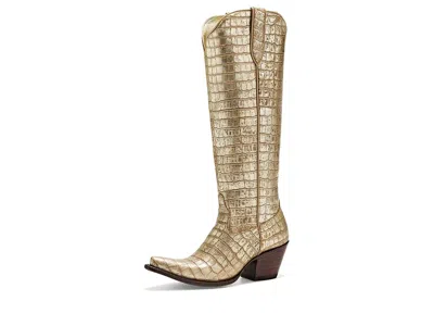 Ariat Casanova Women's Boots Champagne Pearl Croc Print: 9 B - Medium, Leather In Gold