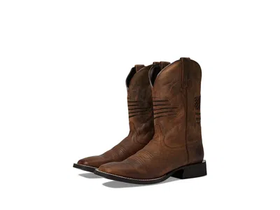 Ariat Circuit Patriot Cowboy Boots Weathered Tan : 15 Ee - Wide, Leather In Brown