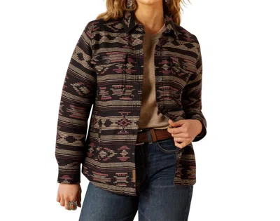 Ariat Clovis Insulated Shirt Jacket In Arroyo In Brown