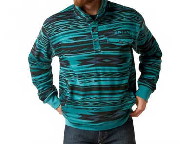 Ariat Cotton-rich Mockneck Sweatshirt In Teal In Multi