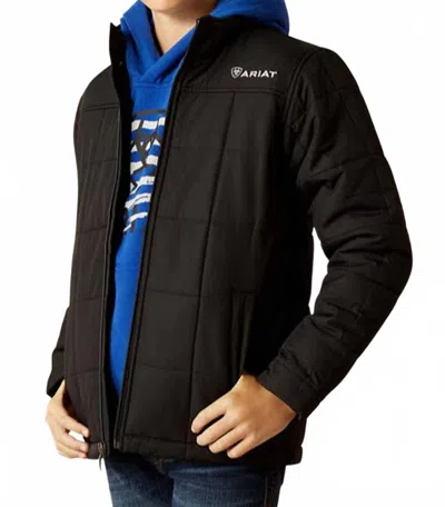 Ariat Kids' Crius Insulated Rip-stop Jacket In Black
