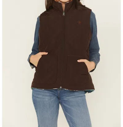 Ariat Dilon 2.0 Reversible Insulated Vest - Plus In Mole In Brown