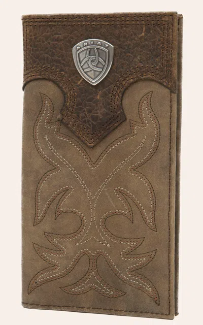 Ariat Distressed Brown Boot Stitch Leather Rodeo Wallet