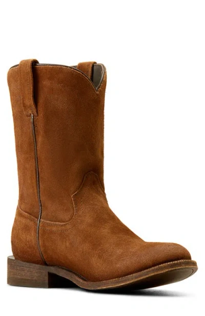 Ariat Downtown Suede Western Boot In Oiled Tan Suede