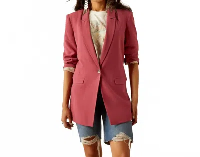 Ariat Ella Boxy Oversized Blazer In Rose Hue In Red