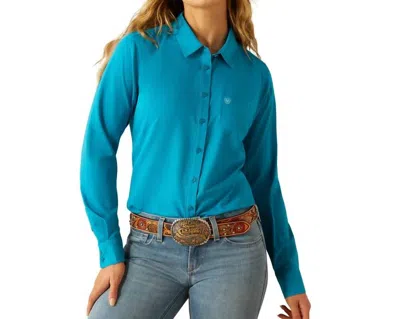 Ariat Enal Button Front Long Sleeve Top In Blue