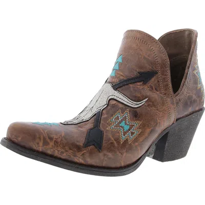 Ariat Encore Southwestern Womens Embroidered Leather Chelsea Boots In Brown