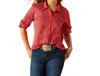 Ariat Equestrian Stretch Shirt - Plus In Red Stripe In Red