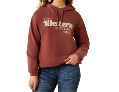 Ariat Essential Chenile Embroidery Detail Hoodie - Plus In Burnt Russet In Brown