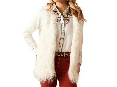 Ariat Fae Faux Fur Vest In Coconut Milk In White