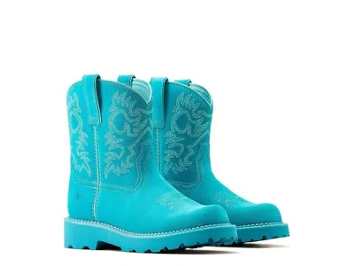 Ariat Fatbaby Women's Turquoise Leather Round Toe Western Boots Rhs5161 In Blue