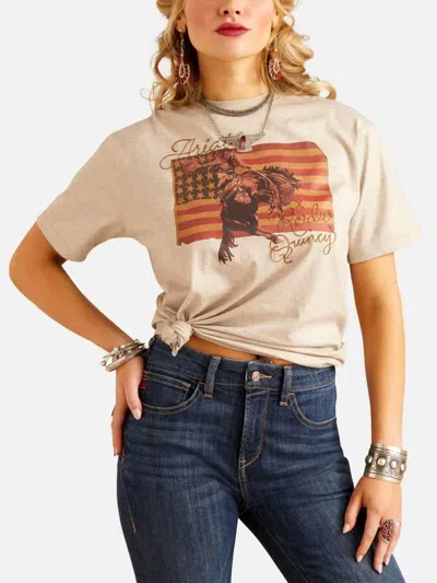 Ariat Flag Rodeo Quincy Tee In Gold