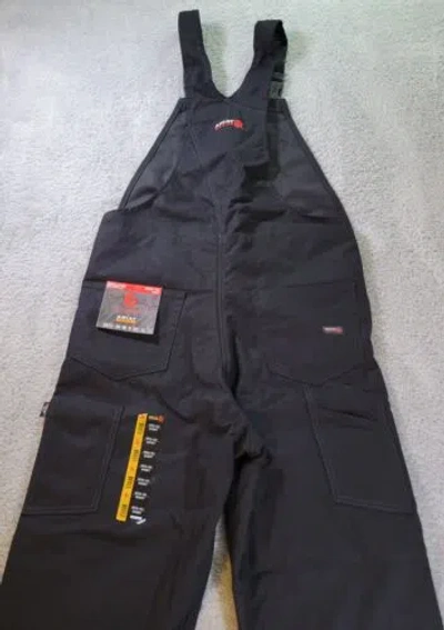 Pre-owned Ariat Fr Bib Overalls Mens Medium Short Black Insulated Lined Fire Resistant