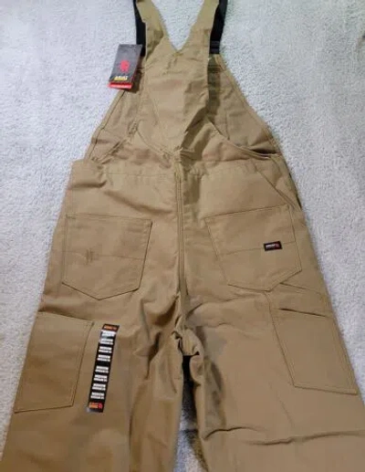 Pre-owned Ariat Fr Bib Overalls Mens Medium Tall Brown Insulated Lined Fire Resistant