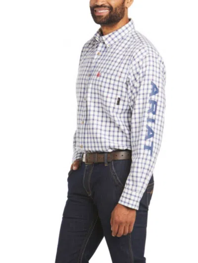 Ariat Franko Work Shirt In White Multi Plaid