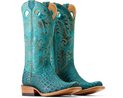 Ariat Futurity Boon050967 Women's Turquoise Leather Western Boot Zogg1429 In Blue