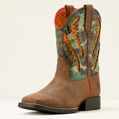 Ariat Kids' Girls Quickdraw Venttek Western Boots In Toasty Tan / Brushed Camo In Brown