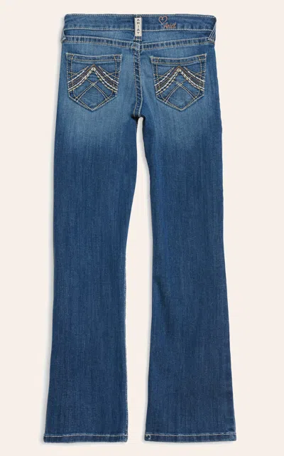 Ariat Girls' Real Eleanor Whipstitch Boot Cut Jeans In Blue