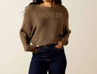 Ariat Goldie Long Sleeve Sweater In Chocolate Chip In Brown