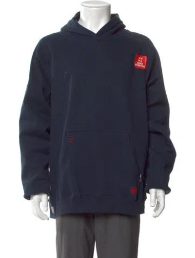 Pre-owned Ariat Graphic Print Crew Neck Hoodie W/ Tags In Blue