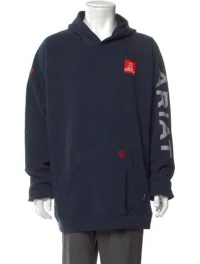 Pre-owned Ariat Graphic Print Crew Neck Hoodie W/ Tags In Blue