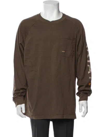 Pre-owned Ariat Graphic Print Crew Neck T-shirt In Brown