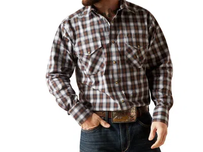 Ariat Grayson Classic Fit Shirt In White/multi In Brown