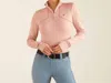 Ariat Gridwork 1/4 Zip Baselayer Top In Misty Rose In Pink