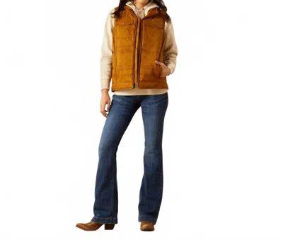 Ariat Grizzly Quilted Vest In Brumbly Print In Multi