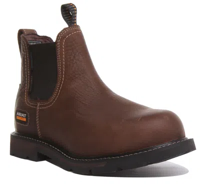 Pre-owned Ariat Groundbreaker Steel Toe Chelsea Work Boot In Brown Size Us 7 - 13
