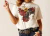 Ariat Happy Trails Rodeo Quincy Tee In Vanilla In White