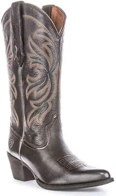 Pre-owned Ariat Heritage J Toe Duratread Pull Tab Western Womens Boot Black Us 4 - 9