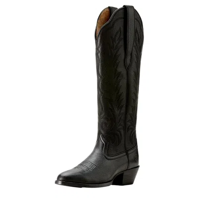 Ariat Heritage R Toe Tall Stretchfit Western Boot Black Deertan 10053784 Women's