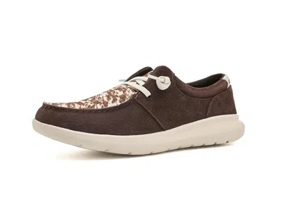 Ariat Hilo Shoes Women's Flat Shoes Coffee Bean Suede: 8 C - Wide, Canvas In Brown