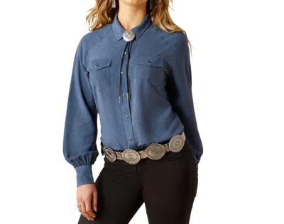 Ariat Juniper Long Sleeve Shirt In Dark Denim In Blue