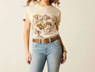Ariat Keep Walkin' Cowboy T-shirt In Natural In White