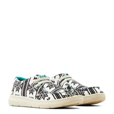 Ariat Kid's Hilo Stark Shoes In White/black In Multi