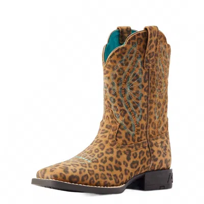 Ariat Kid's Primetime Western Boot - Medium In Brown, Tan In Animal Print