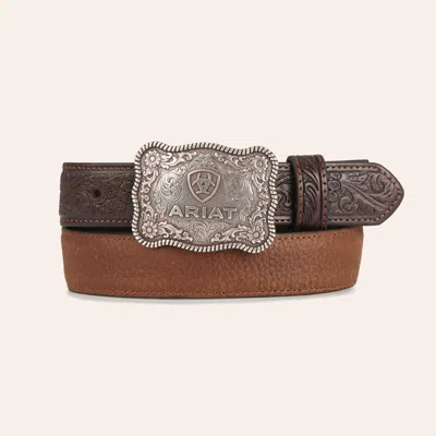 Ariat Kids' Brown Tooled Floral Leather Belt