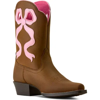 Ariat Kids' Lil Beaux Leather Western Boot In Brown