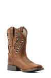 Ariat Kids' Quickdraw Venttek™ Cowboy Boot In Brown