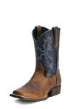 Ariat Kids' Tombstone Wide Square Toe Western Boot In Brown