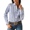 Ariat Kirby Button Up Shirt In Cobalt Stripe In Blue