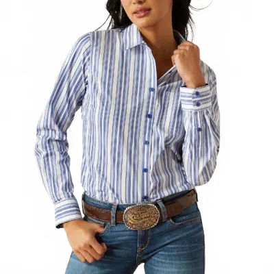 Ariat Kirby Button Up Shirt In Cobalt Stripe In Blue