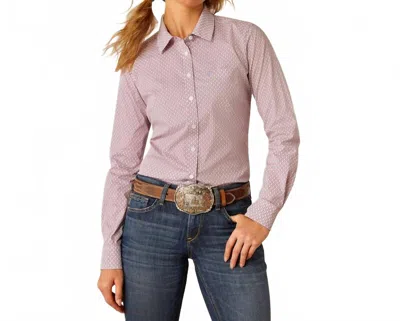 Ariat Kirby Long Sleeved Shirt In Finleigh Geo Print In Pink
