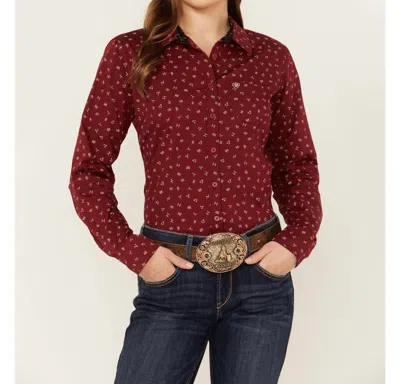 Ariat Kirby Stretch Long Sleeve Shirt In Cattle Brand In Multi